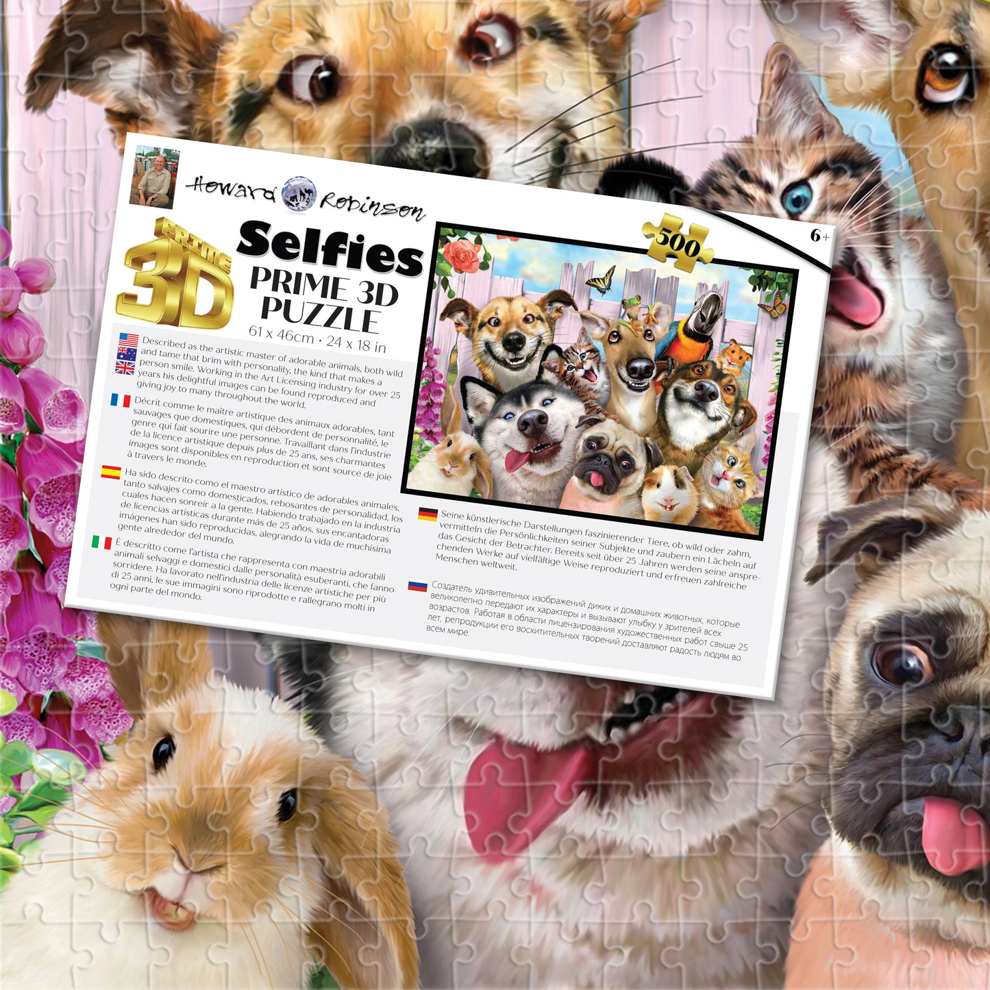 Pet Selfie Howard Robinson 500pc  | Prime 3D Jigsaw Puzzle | 24x18" | 10062