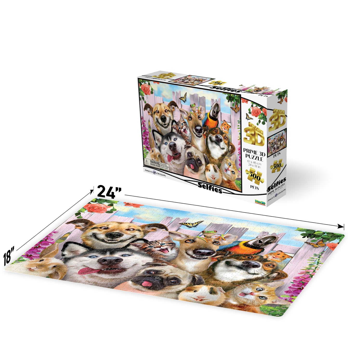 Pet Selfie Howard Robinson 500pc  | Prime 3D Jigsaw Puzzle | 24x18" | 10062