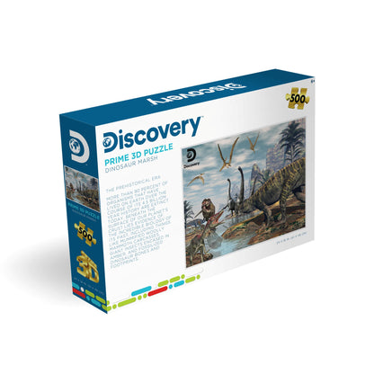 Puzzle 3D lenticulaire de 500 pièces Discovery Dinosaur Marsh | Où le marais rugit encore | Prime3D | 61x46 cm | 10087