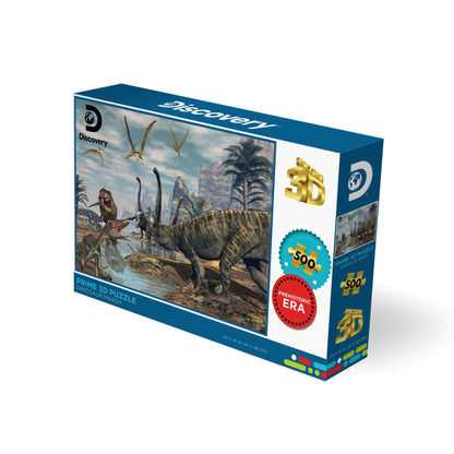 Puzzle 3D lenticulaire de 500 pièces Discovery Dinosaur Marsh | Où le marais rugit encore | Prime3D | 61x46 cm | 10087