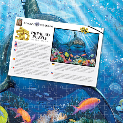 Great White Shark Howard Robinson 3D 500pc | Prime 3D Lenticular Jigsaw Puzzle | 24"x18" | 10365