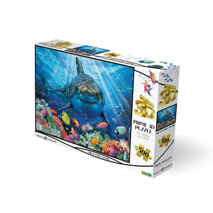 Great White Shark Howard Robinson 3D 500pc | Prime 3D Lenticular Jigsaw Puzzle | 24"x18" | 10365