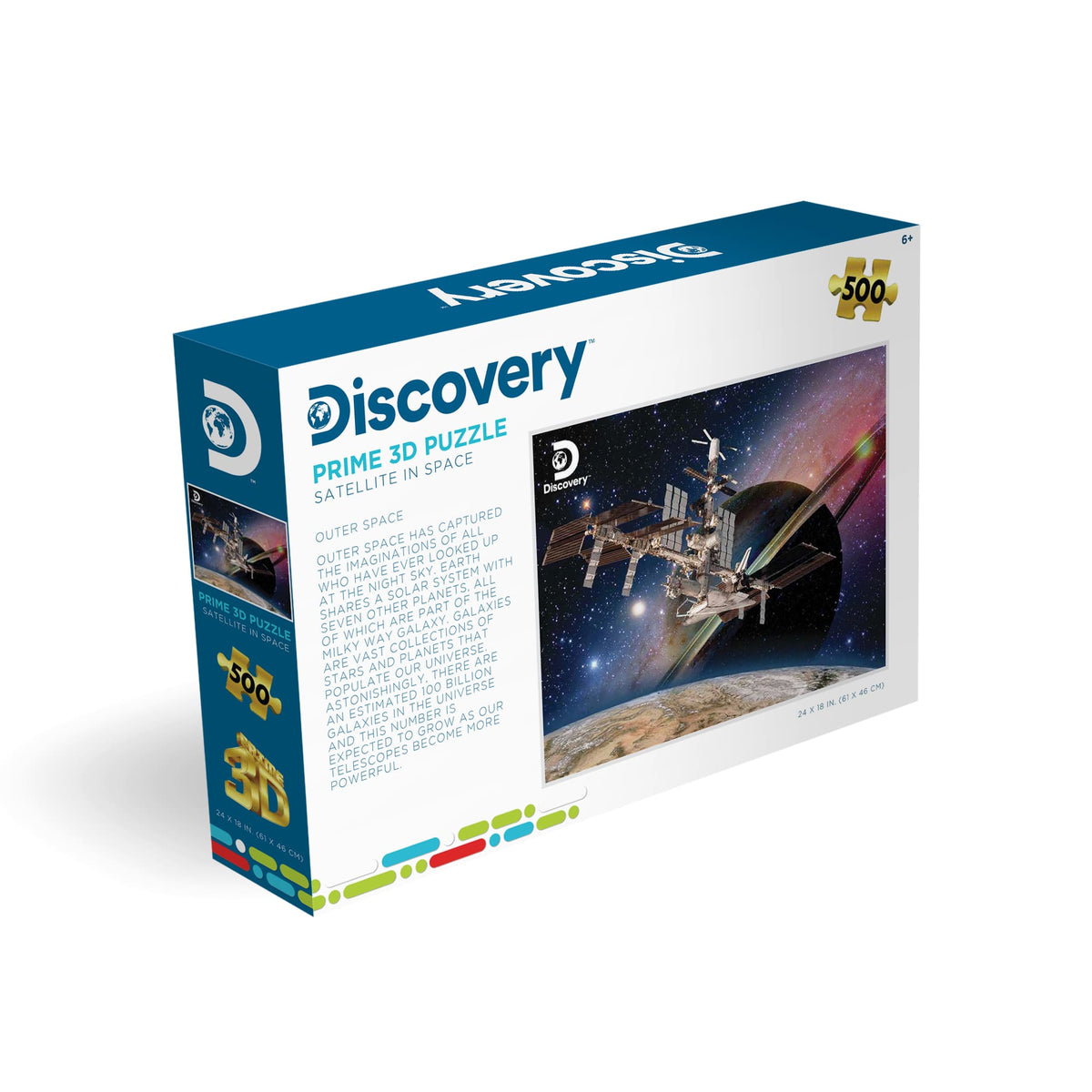 Puzzle 3D Satellite dans l'espace Prime3D (500 pièces, 61 cm × 46 cm) | Un petit pas pour vous. Un pas de géant pour votre étagère. | 10418