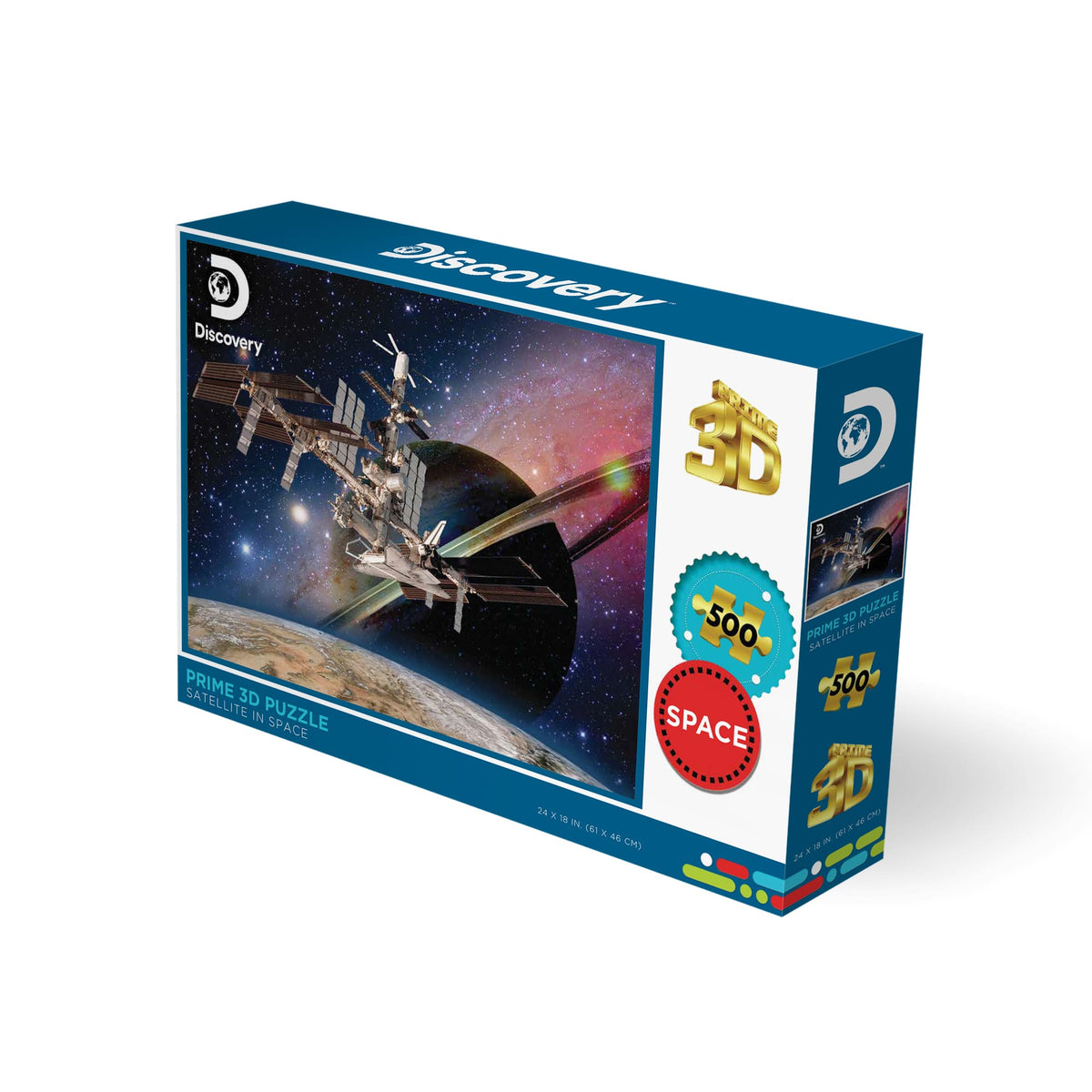 Puzzle 3D Satellite dans l'espace Prime3D (500 pièces, 61 cm × 46 cm) | Un petit pas pour vous. Un pas de géant pour votre étagère. | 10418
