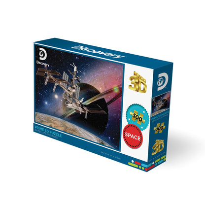 Puzzle 3D Satellite dans l'espace Prime3D (500 pièces, 61 cm × 46 cm) | Un petit pas pour vous. Un pas de géant pour votre étagère. | 10418