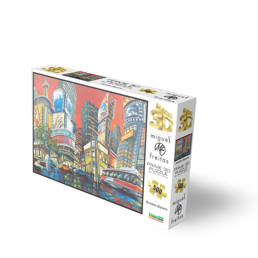 Dundas Square Toronto Prime3D Puzzle (500 Pieces, 24" × 18") | Piece Together Toronto's Brightest Lights | 10453