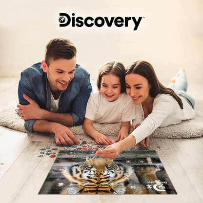 Tiger Discovery Prime3D Puzzle (500 Pieces, 24" × 18") | King of the Jungle? Close Enough. | 10472