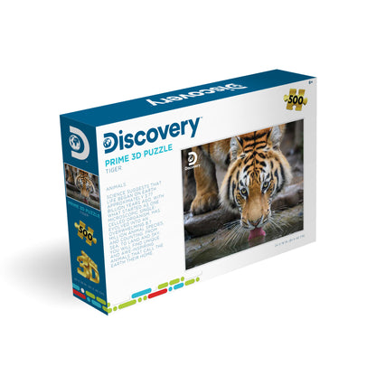 Tiger Discovery Prime3D Puzzle (500 Pieces, 24" × 18") | King of the Jungle? Close Enough. | 10472