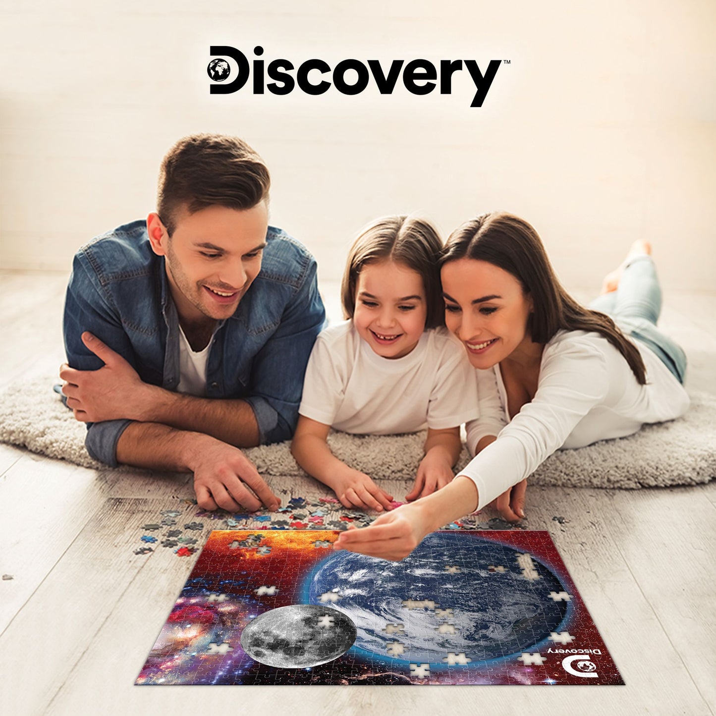 Earth & Moon Discovery 500 PC | Prime 3D Lenticular Jigsaw Puzzle | 24"x18" | 10487