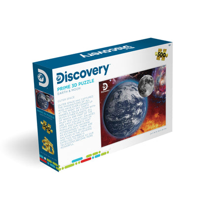 Earth & Moon Discovery 500 PC | Prime 3D Lenticular Jigsaw Puzzle | 24"x18" | 10487