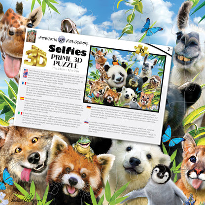 Puzzle Prime3D Howard Robinson « Llama Drama Selfie » (48 pièces, 30,5 cm × 23 cm) | No Prob-Llama... Just Puzzle ! | 10647