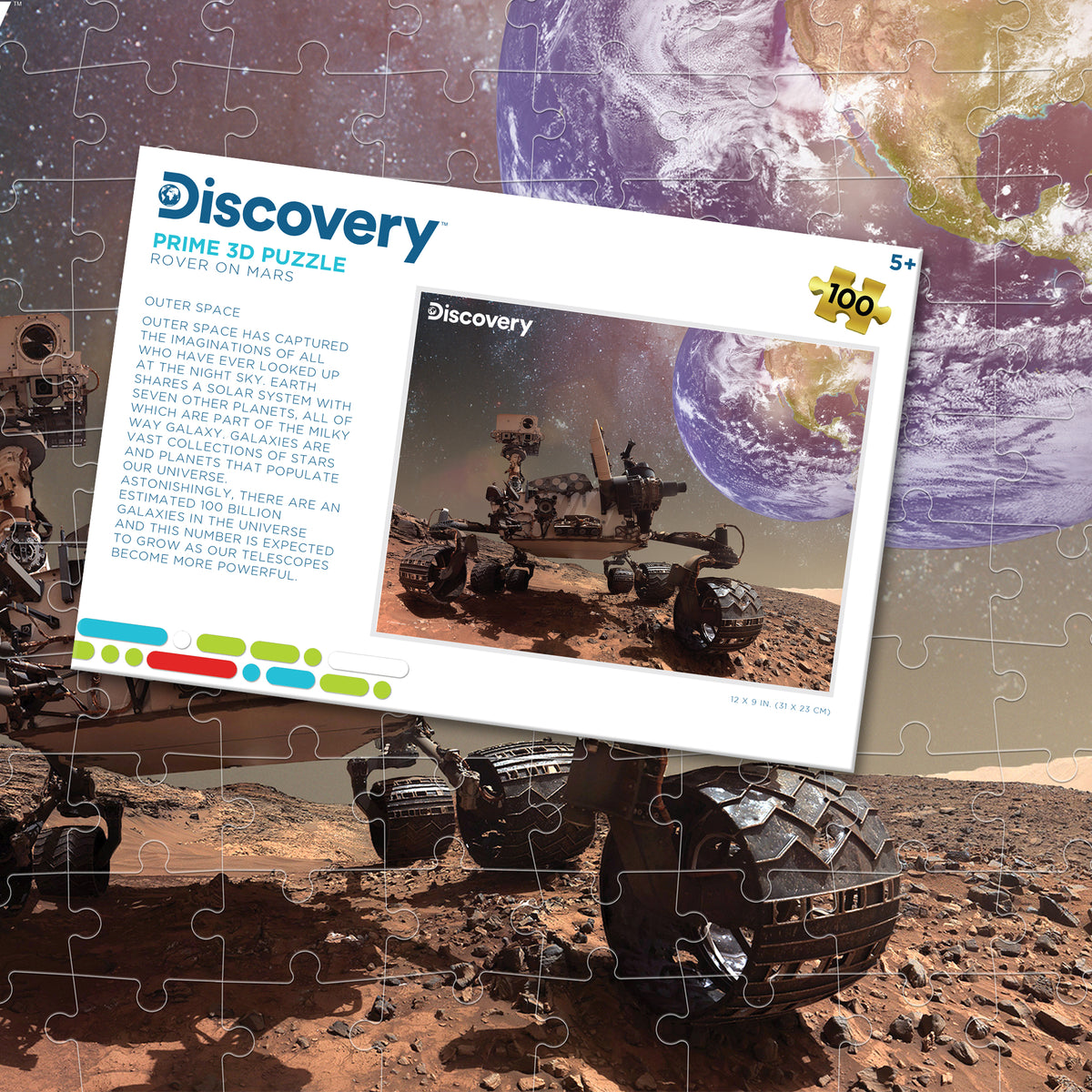 Puzzle 3D Prime3D Discovery Rover sur Mars (100 pièces, 30,5 cm × 22,9 cm) | Mars a appelé. Vous êtes autorisé à atterrir. | 10659