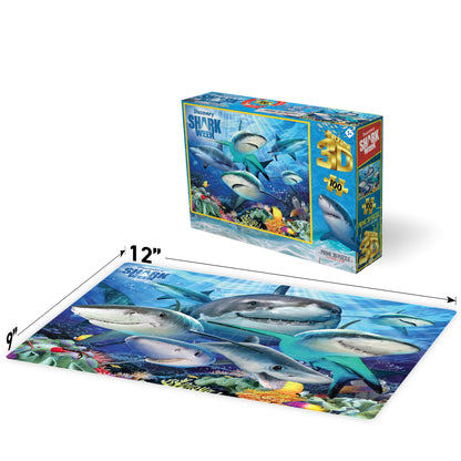 Shark Selfie 3D Jigsaw Puzzle – 100 Piece Ocean Puzzle by Howard Robinson | Prime3D | 12x9" | 1Di Canada 10668