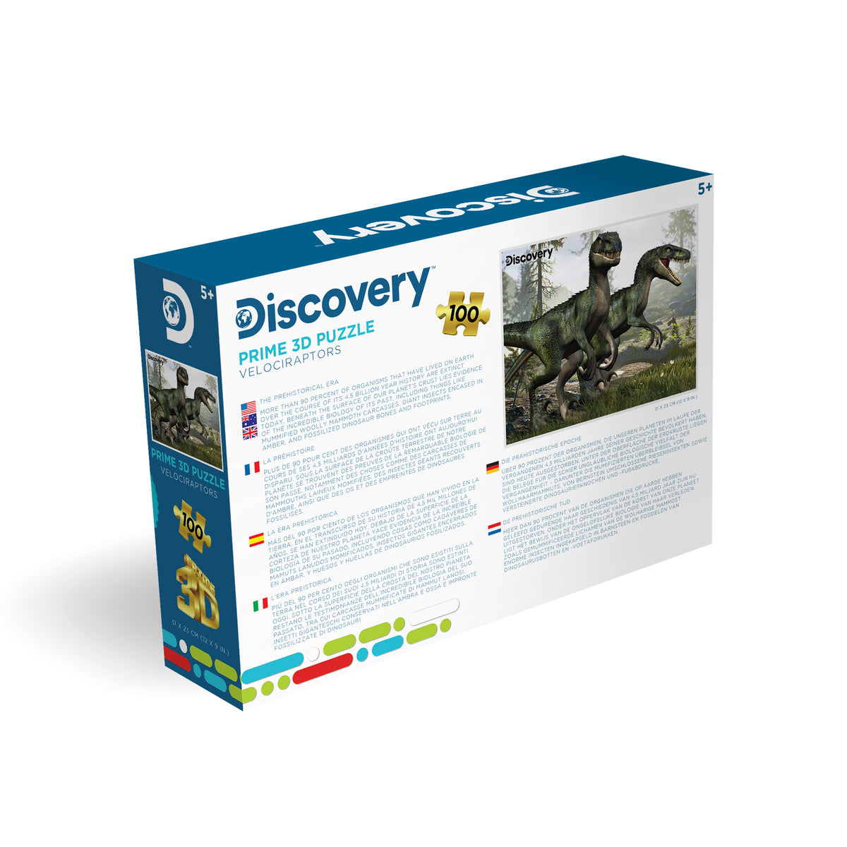 Puzzle 3D Discovery Velociraptor Prime (100 pièces, 30,5 cm × 22,9 cm) | Petit dino. Grande morsure. | 10682