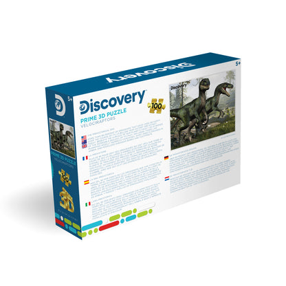 Puzzle 3D Discovery Velociraptor Prime (100 pièces, 30,5 cm × 22,9 cm) | Petit dino. Grande morsure. | 10682