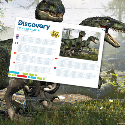 Puzzle 3D Discovery Velociraptor Prime (100 pièces, 30,5 cm × 22,9 cm) | Petit dino. Grande morsure. | 10682