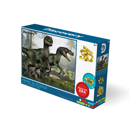 Puzzle 3D Discovery Velociraptor Prime (100 pièces, 30,5 cm × 22,9 cm) | Petit dino. Grande morsure. | 10682