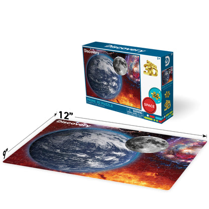 Puzzle 3D Discovery Terre et Lune (100 pièces, 30,5 cm × 22,9 cm) | Un petit puzzle. Un bond de géant. | 10708