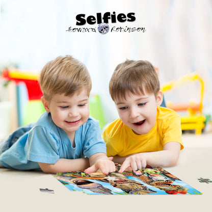 Puzzle Prime3D Howard Robinson « Dinosaur Selfie » (100 pièces, 30,5 cm x 22,9 cm) | Aucun filtre. Juste la gloire des fossiles. | 10776