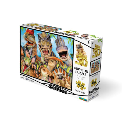 Puzzle Prime3D Howard Robinson « Dinosaur Selfie » (100 pièces, 30,5 cm x 22,9 cm) | Aucun filtre. Juste la gloire des fossiles. | 10776