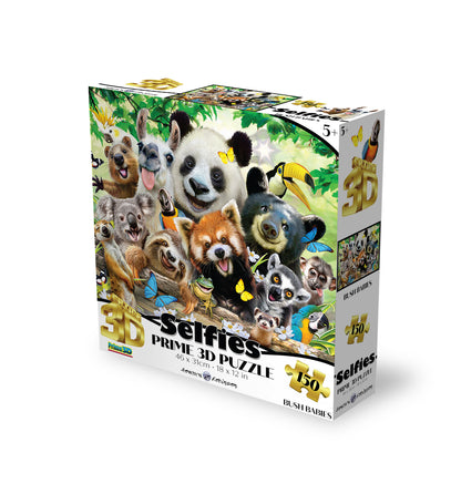 Howard Robinson Bush Babies Selfie Prime3D Puzzle (150 Pieces, 18" × 12") | Say Cheese... and Hang On Tight! | 10958