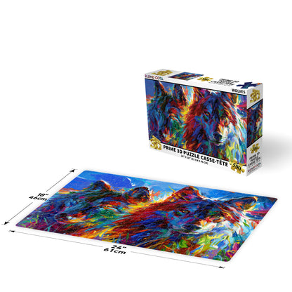 Blend Cota Wolves Puzzle Adventure 500-Piece 3D Lenticular Puzzle, Run with the Pack | Prime 3D | 24x18" | Model 20069