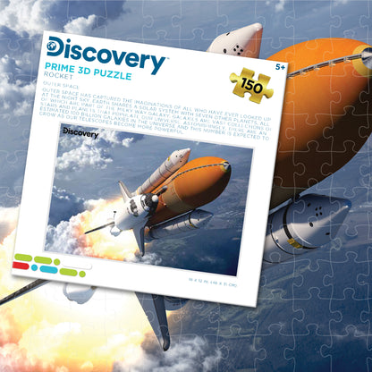 Puzzle 3D Discovery Rocket Prime (150 pièces, 45,7 cm × 30,5 cm) | Houston, nous avons trouvé toutes les pièces ! | 20851