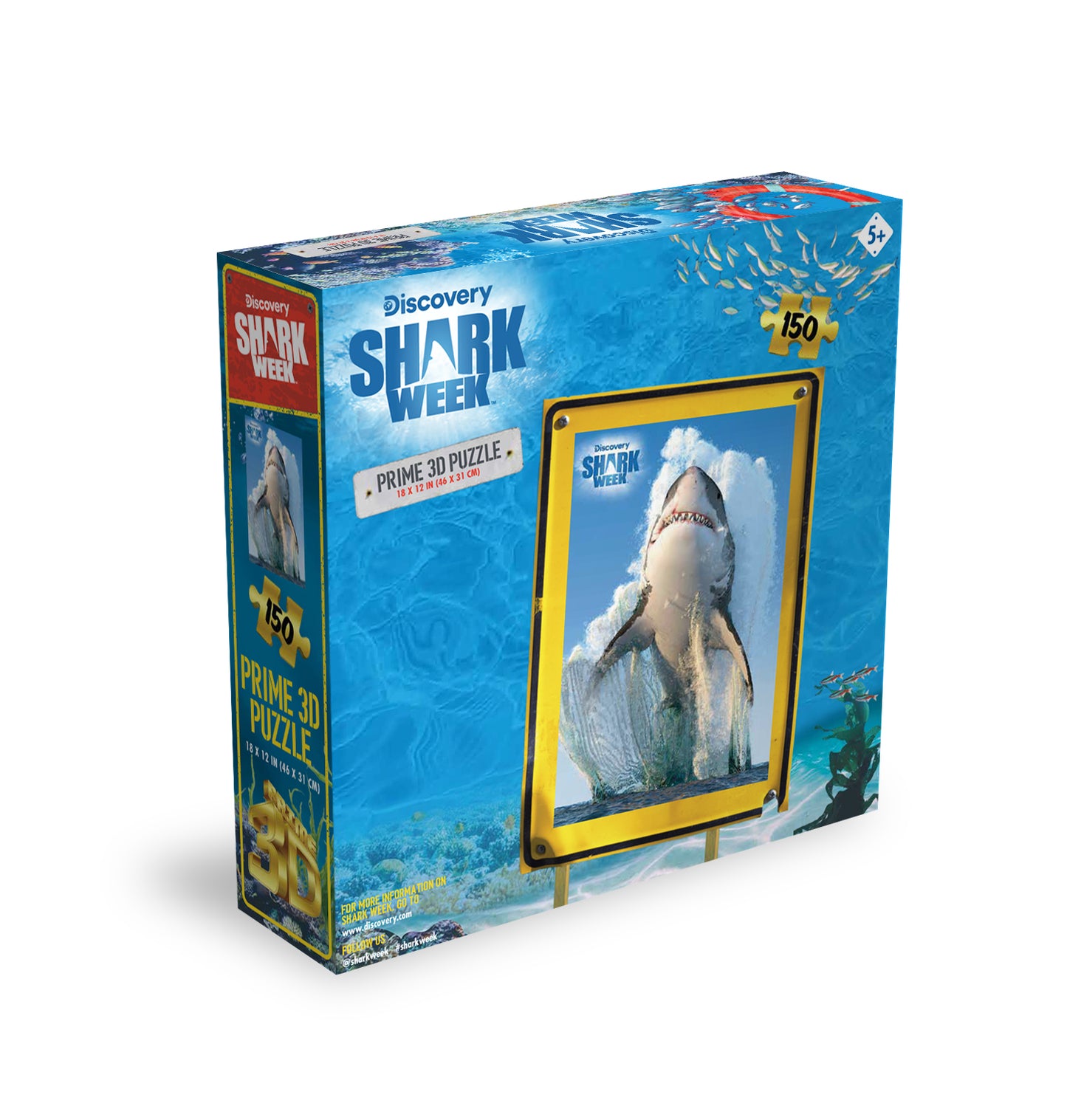 Great White Shark Shark Week 150pc | Prime 3D Jigsaw Puzzle | 18x12" | 20887