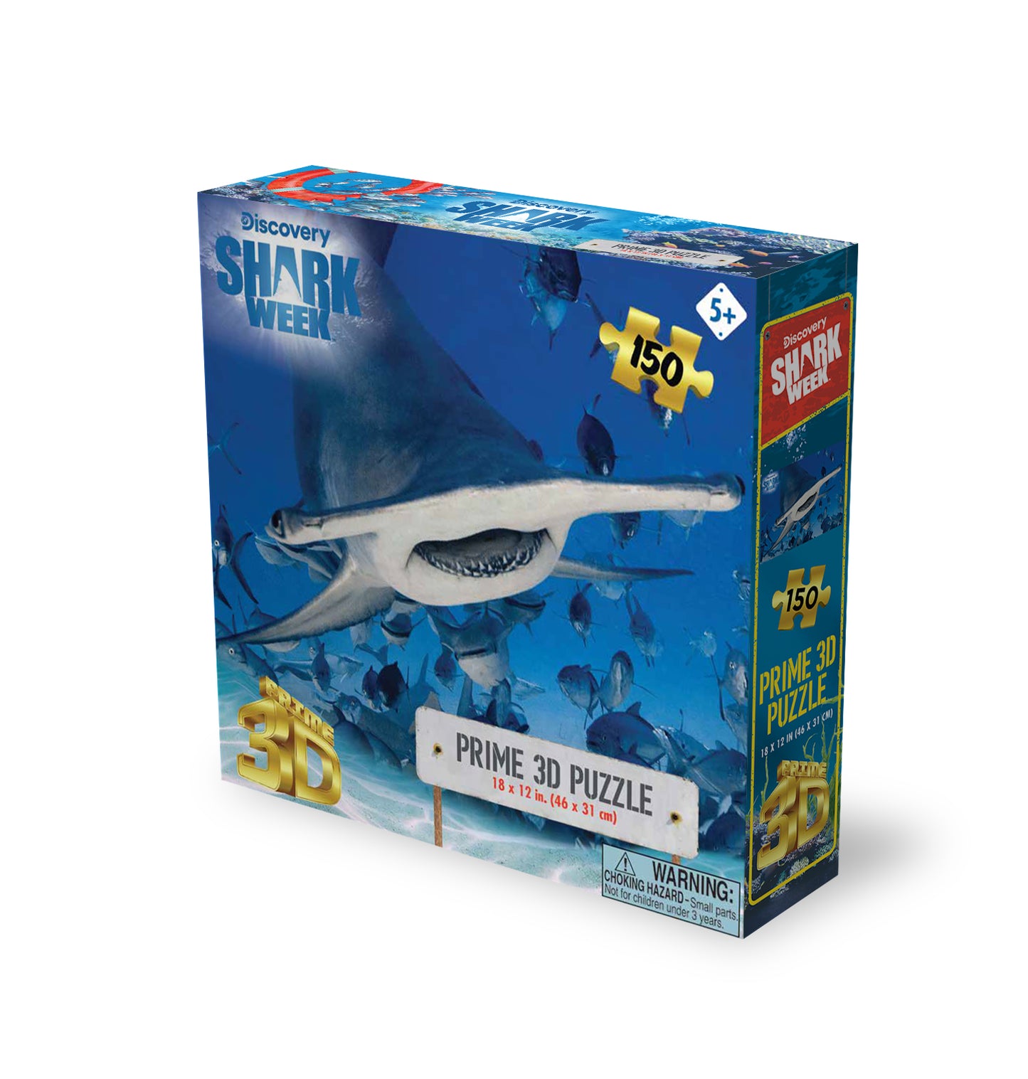 Hammerhead Shark 3D Jigsaw Puzzle – 150 Piece Ocean Puzzle | Prime3D | 18x12" | 1Di Canada 20888
