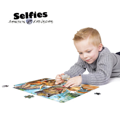 Puzzle Prime3D Howard Robinson « Dinosaur Selfie » (150 pièces, 46 cm × 30 cm) | Dites « Rawr ! » pour la photo. | 20900