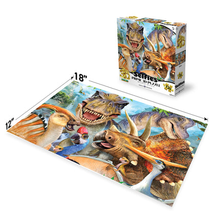 Puzzle Prime3D Howard Robinson « Dinosaur Selfie » (150 pièces, 46 cm × 30 cm) | Dites « Rawr ! » pour la photo. | 20900