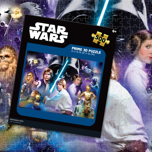 Puzzle 3D lenticulaire Star Wars Luke Skywalker Jedi 500 pièces | Faites corps avec la Force | 61 x 46 cm | 32637