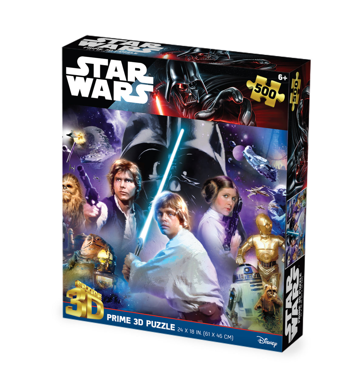 Puzzle 3D lenticulaire Star Wars Luke Skywalker Jedi 500 pièces | Faites corps avec la Force | 61 x 46 cm | 32637
