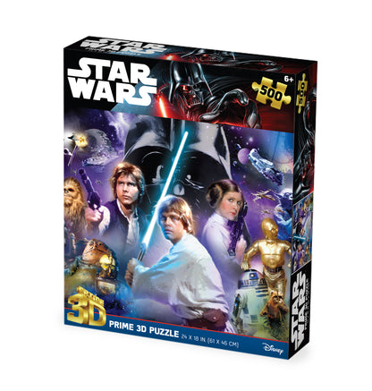 Puzzle 3D lenticulaire Star Wars Luke Skywalker Jedi 500 pièces | Faites corps avec la Force | 61 x 46 cm | 32637