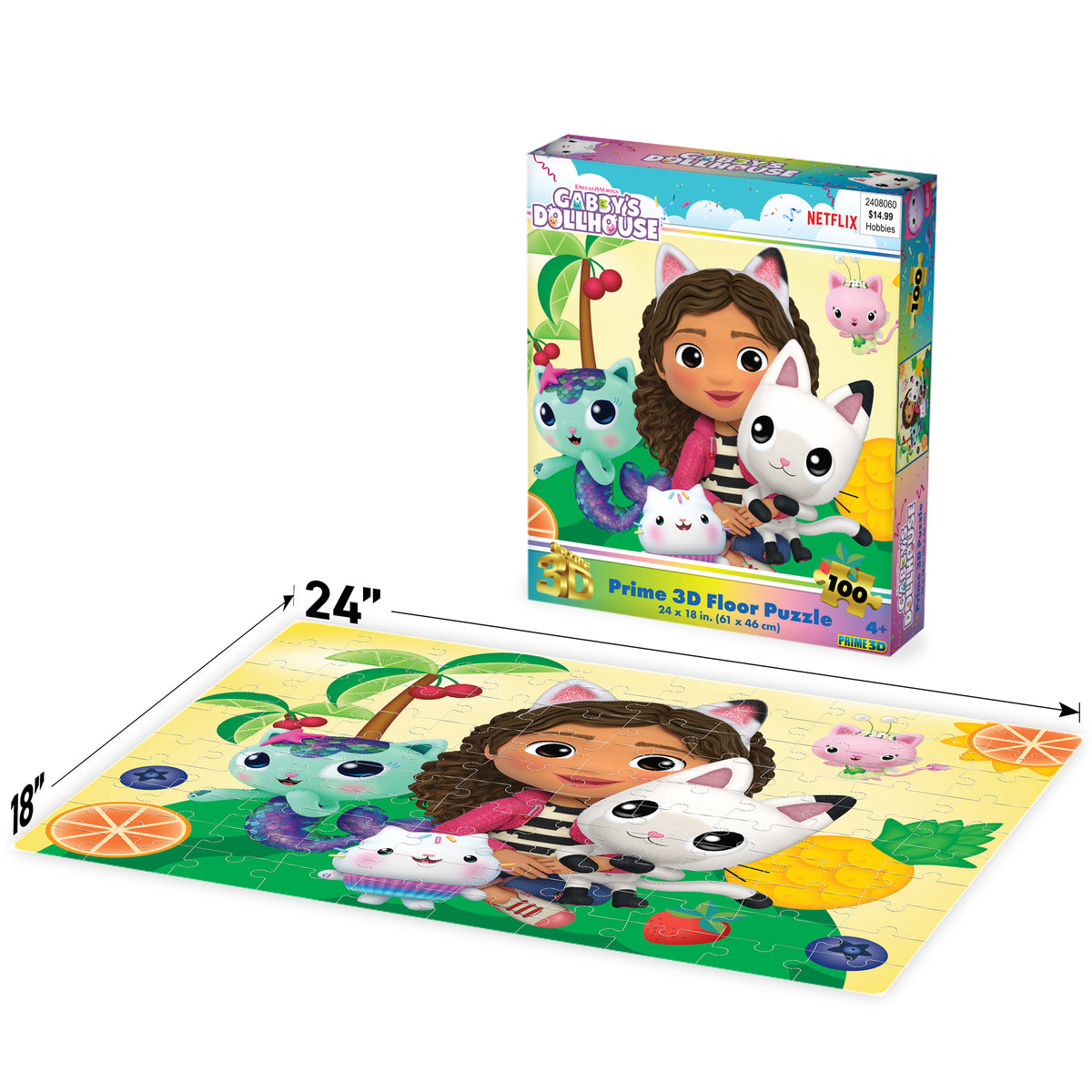 Puzzle au sol 100 pièces Gabby et la Maison Magique Universal pour enfants | Donnez vie au monde magique de Gabby | 61 x 46 cm | 32761