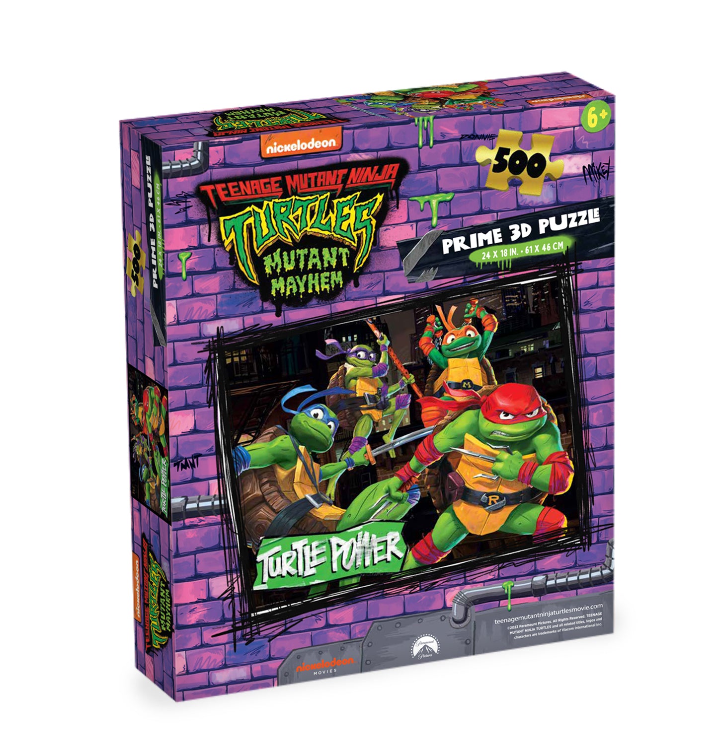 Nickelodeon Teenage Mutant Ninja Turtles Turtle Power 500pc | Prime 3D Lenticular Jigsaw Puzzle | 24x18" | 32767