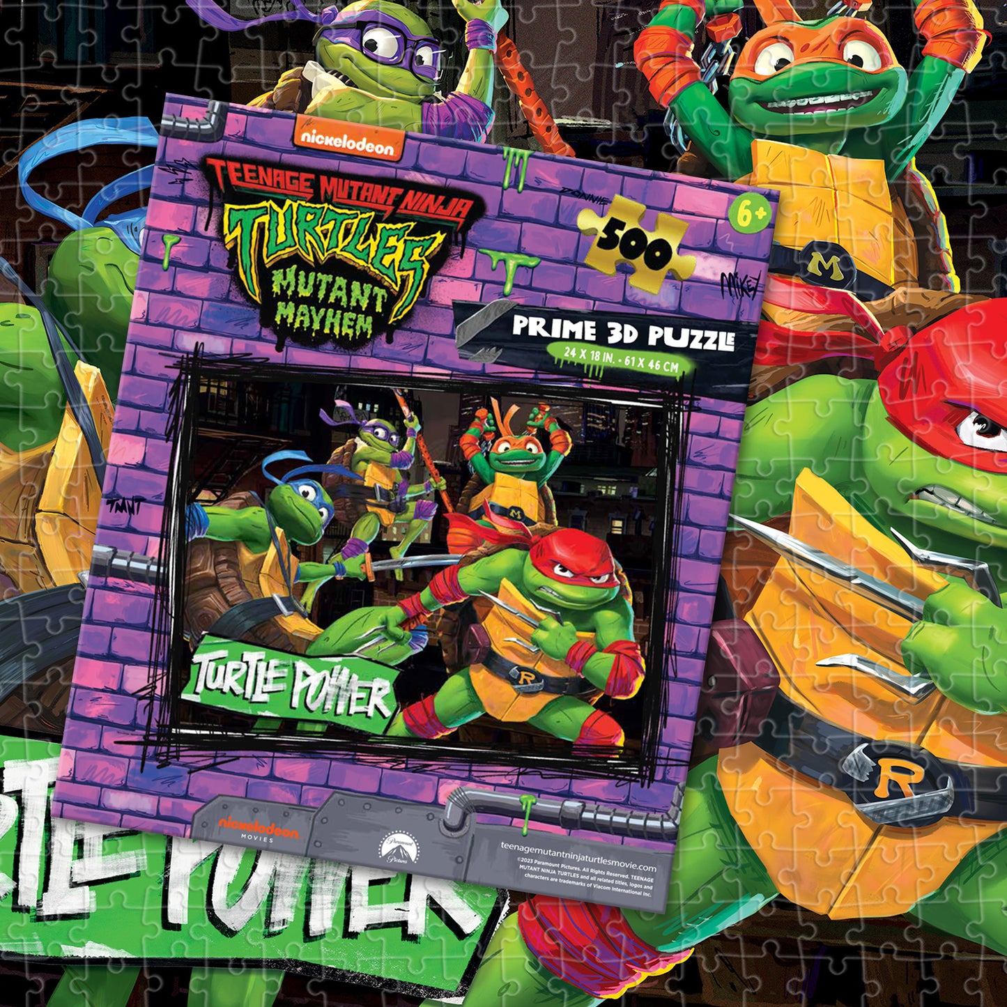 Nickelodeon Teenage Mutant Ninja Turtles Turtle Power 500pc | Prime 3D Lenticular Jigsaw Puzzle | 24x18" | 32767