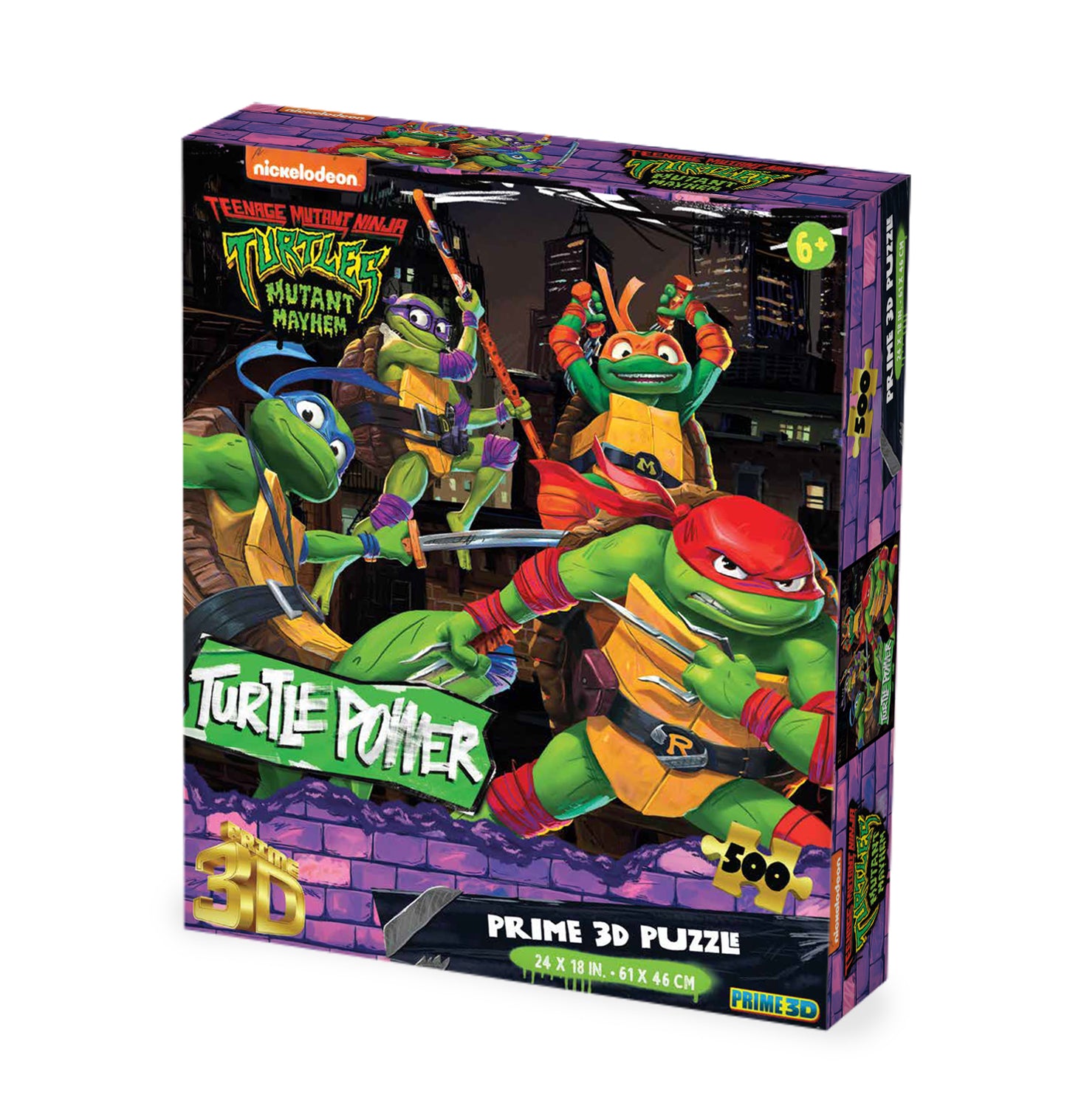 Nickelodeon Teenage Mutant Ninja Turtles Turtle Power 500pc | Prime 3D Lenticular Jigsaw Puzzle | 24x18" | 32767