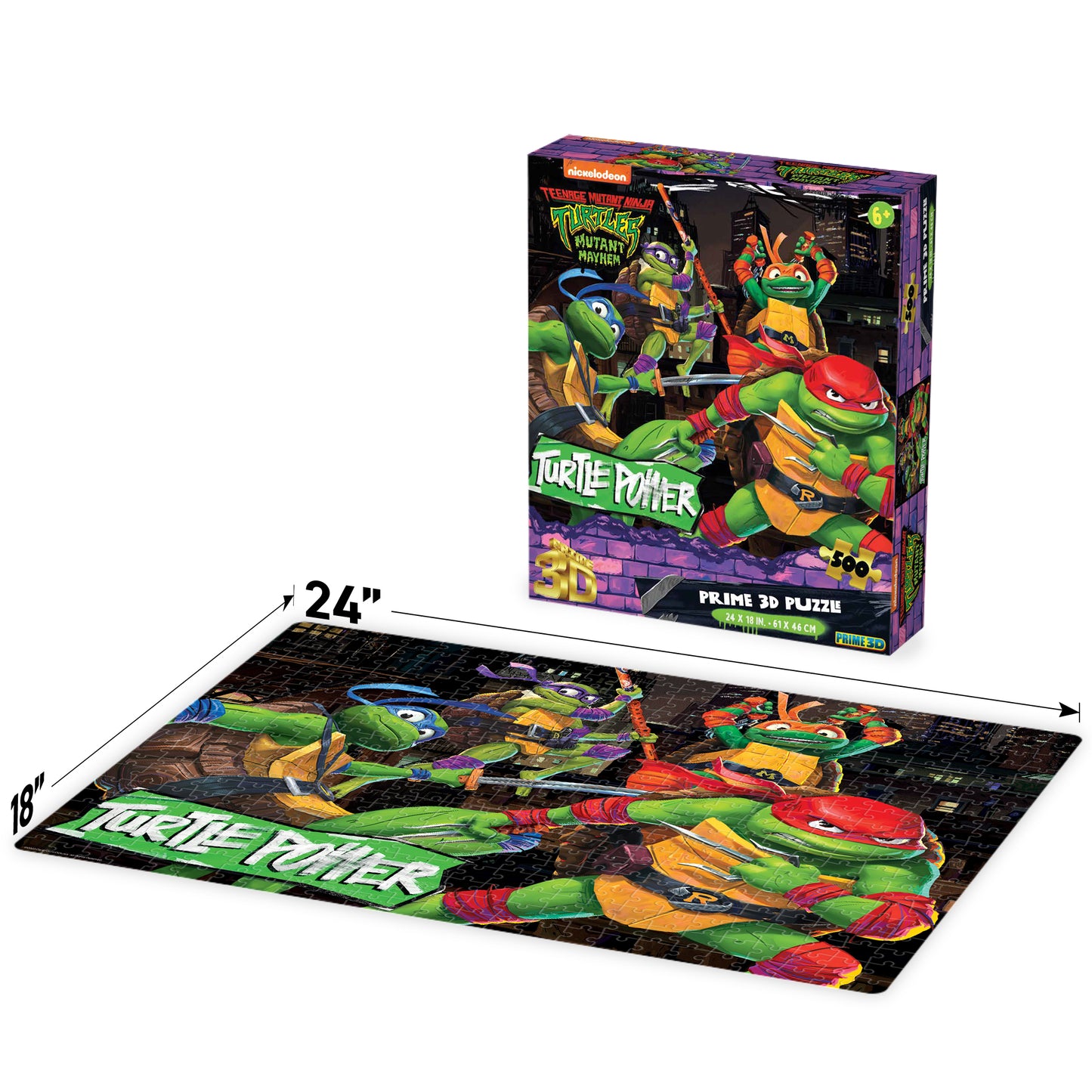 Nickelodeon Teenage Mutant Ninja Turtles Turtle Power 500pc | Prime 3D Lenticular Jigsaw Puzzle | 24x18" | 32767