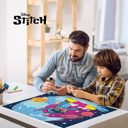 Puzzle 3D lenticulaire Disney Stitch Surf de 500 pièces | Surf's Up, Stitch's Out | 61 x 46 cm | 32817