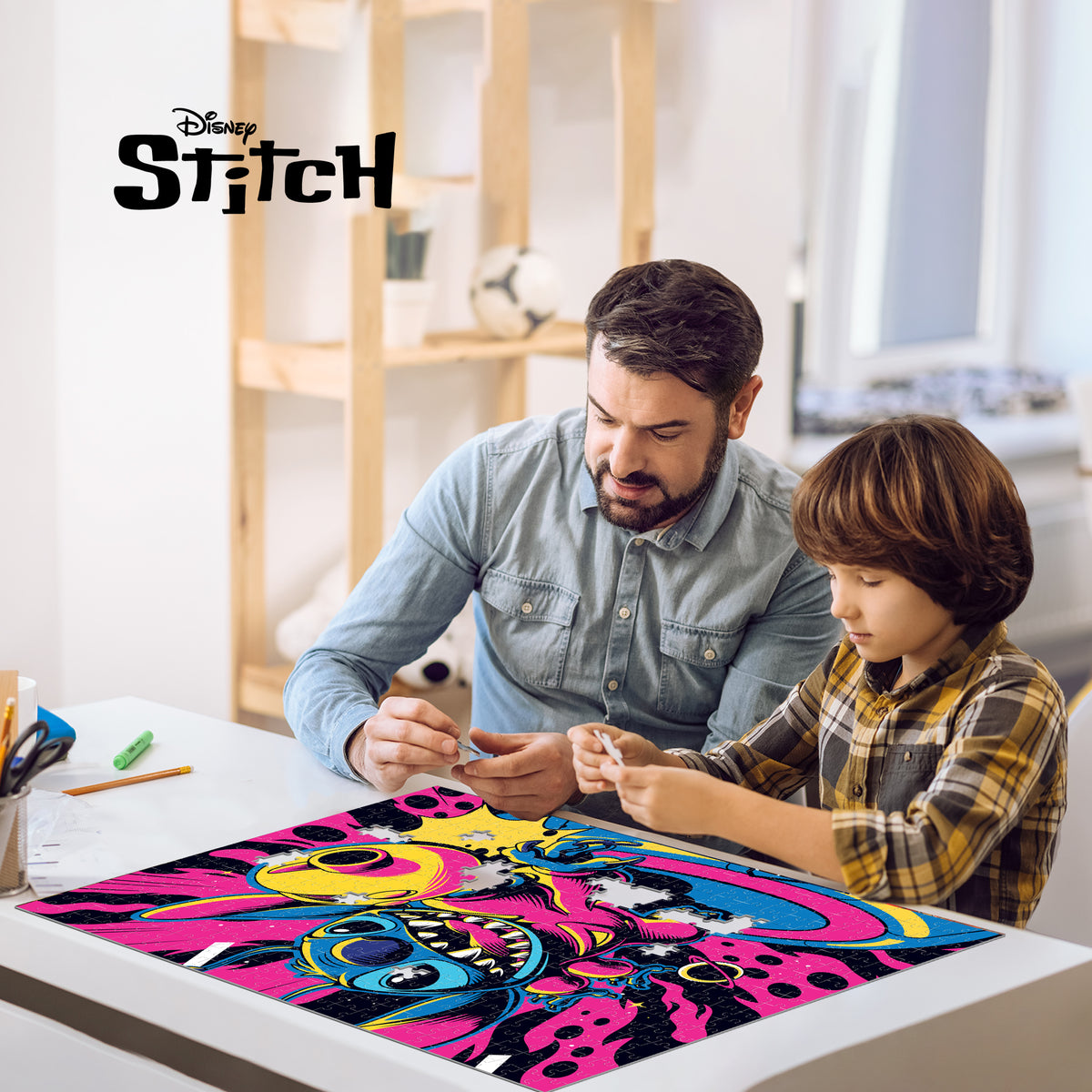 Puzzle 3D lenticulaire Disney Stitch Blaster de 500 pièces | Assemblez la malice | 61 x 46 cm | 32818