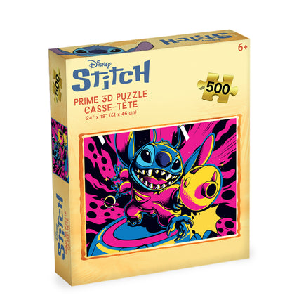 Puzzle 3D lenticulaire Disney Stitch Blaster de 500 pièces | Assemblez la malice | 61 x 46 cm | 32818