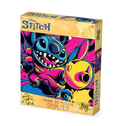 Puzzle 3D lenticulaire Disney Stitch Blaster de 500 pièces | Assemblez la malice | 61 x 46 cm | 32818