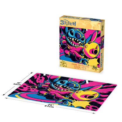 Puzzle 3D lenticulaire Disney Stitch Blaster de 500 pièces | Assemblez la malice | 61 x 46 cm | 32818