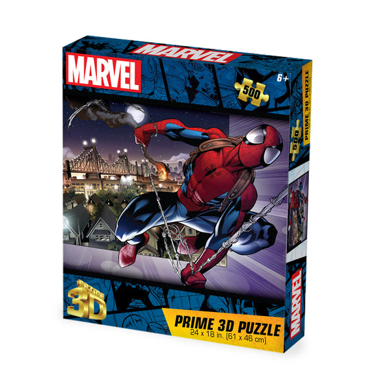 Marvel Universe Spider-Man 3D Puzzle 500 Pieces P3D32849 – Lenticular Web-Slinger Action | Prime3D 24x18" | 1Di Canada