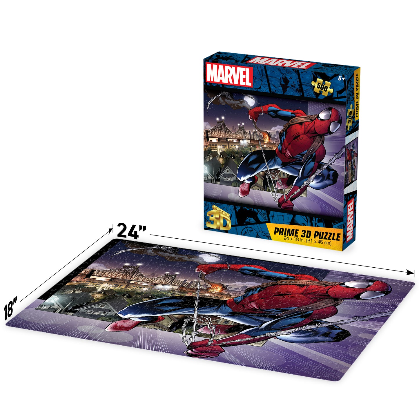 Marvel Universe Spider-Man 500pc | Prime 3D Lenticular Jigsaw Puzzle | 24x18" | 32849