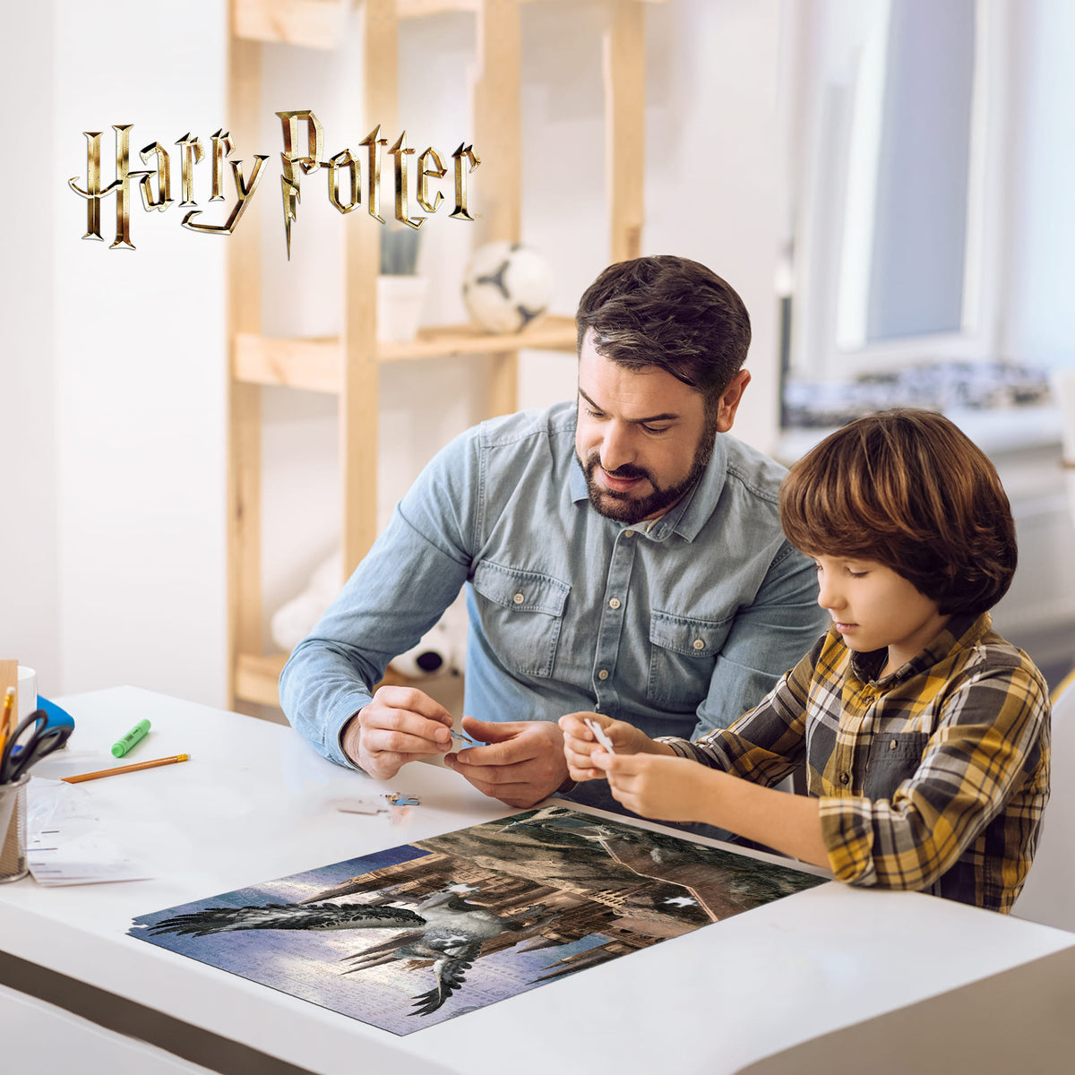 Puzzle 3D Harry Potter Buck l'Hippogriffe dans sa boîte en métal (300 pièces) | Une construction magique digne de Poudlard | 33007