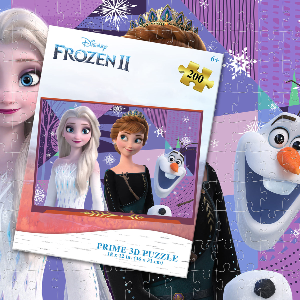 Puzzle 3D La Reine des neiges 200 pièces 33031 – Lenticulaire Anna, Elsa et Olaf | Prime3D 46 x 31 cm | 1Di Canada