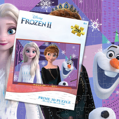 Puzzle 3D La Reine des neiges 200 pièces 33031 – Lenticulaire Anna, Elsa et Olaf | Prime3D 46 x 31 cm | 1Di Canada