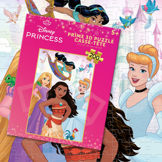 Puzzle Disney Princess Prime3D (200 pièces, 30,5 cm x 45,7 cm) | Chaque histoire de princesse commence par une pièce | 33038